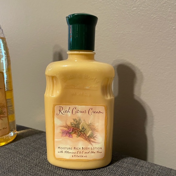 Vintage Bath & Body Works Rich Citrus Cream Body Splash 8oz Lotion 8oz +75% Full - Picture 2 of 5